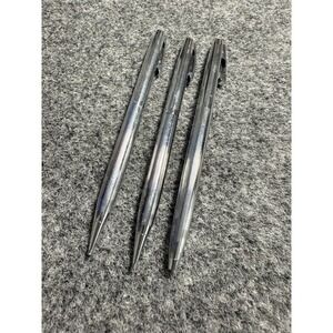 1970s SHEAFFER White Dot Ballpoint Pen + 2 Mechanical Pencil Set Silver Working